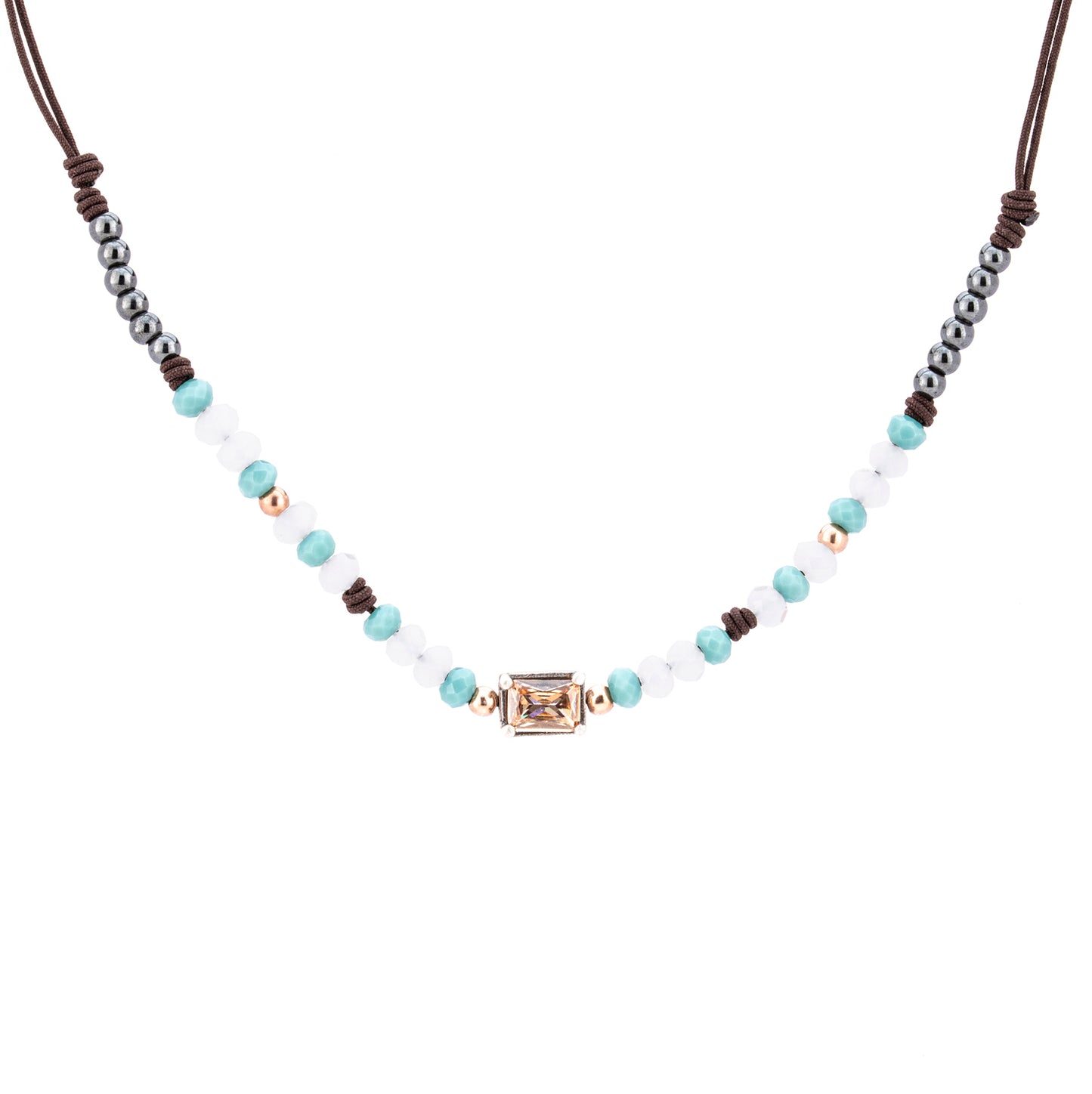 C889 COLGANTE PLATA MACRAMÉ CIRCONITA OCTOGONAL MEDIANA CAVA