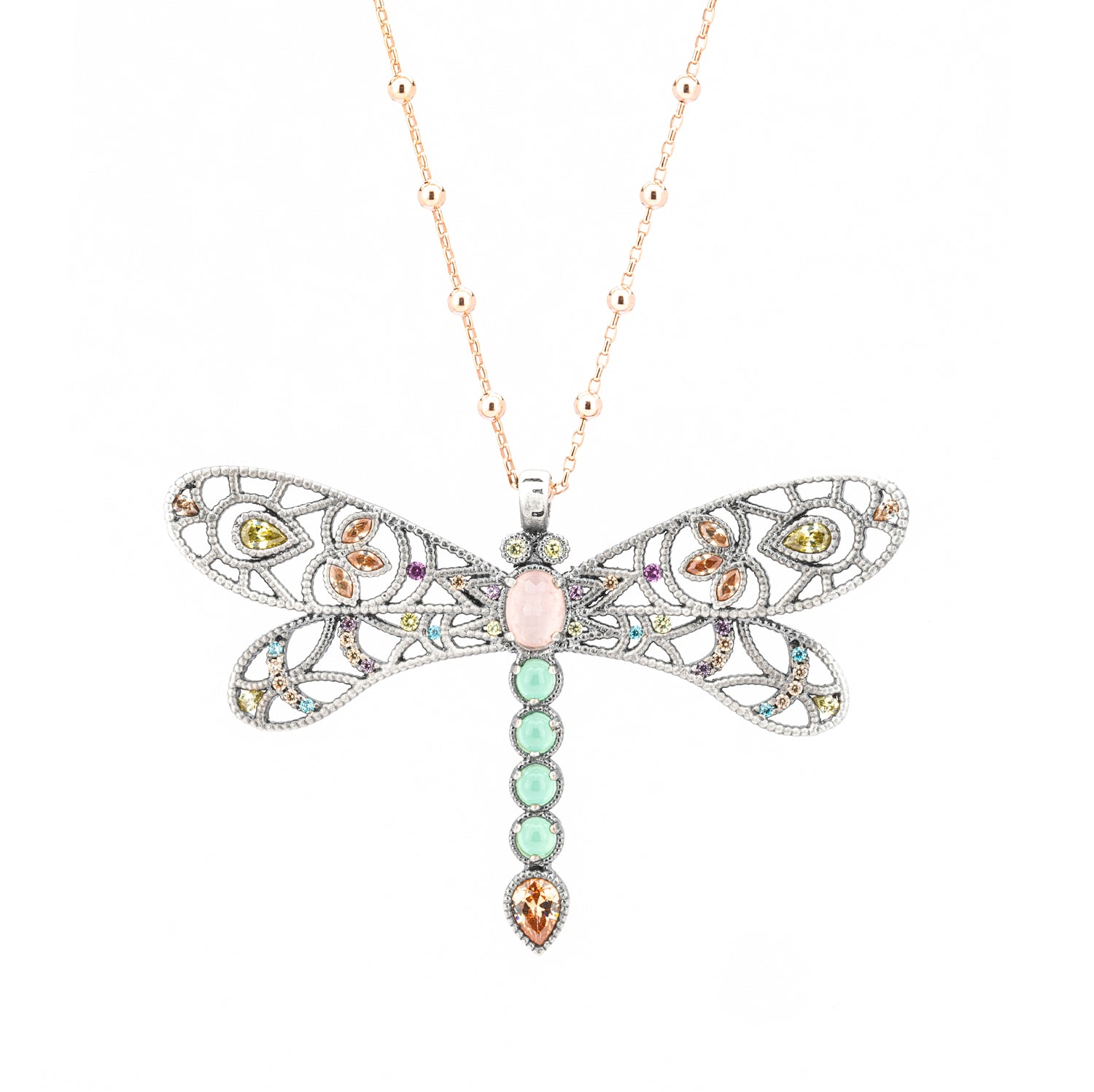 Colgante plata libélula