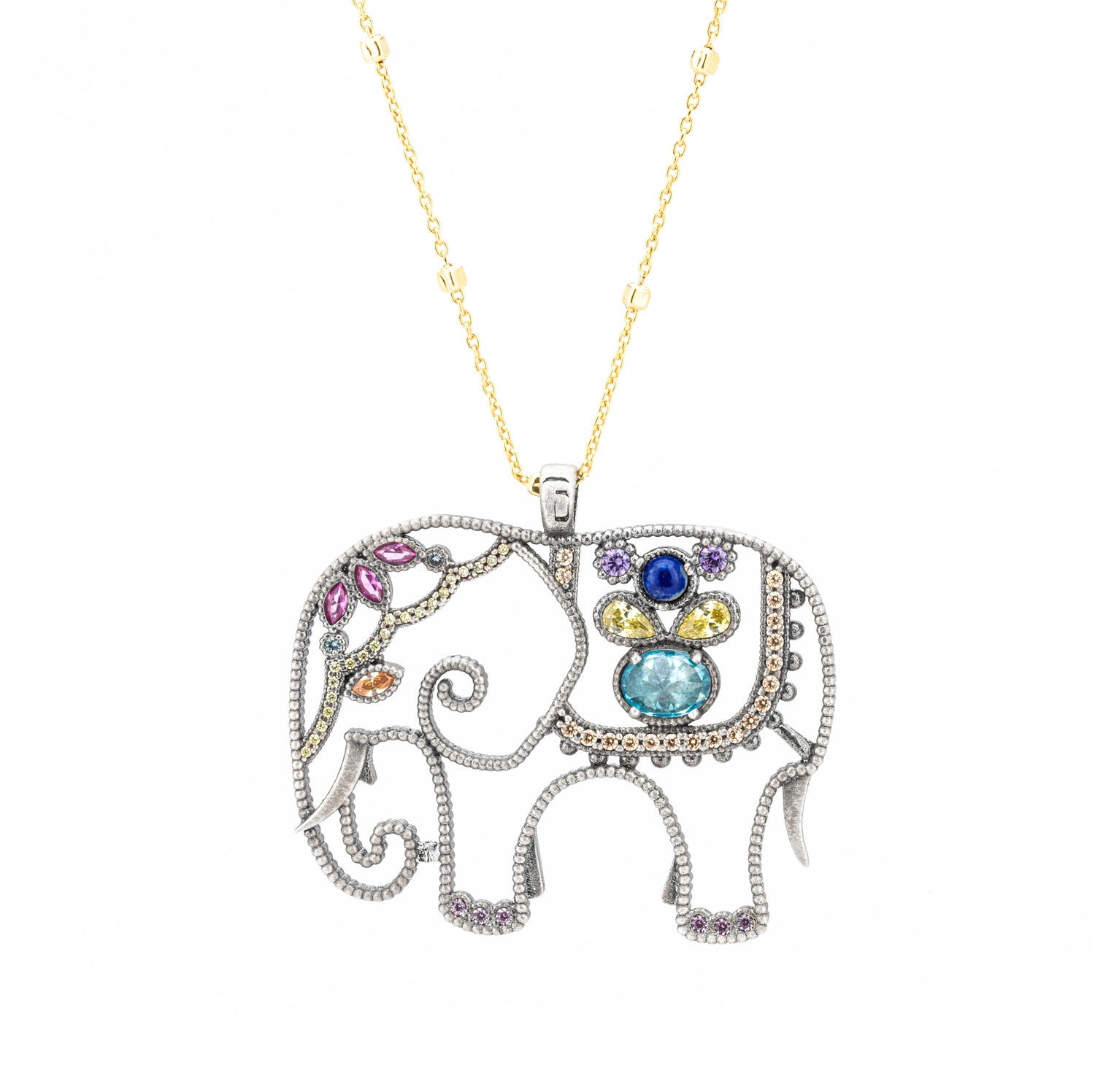 Colgante plata elefante