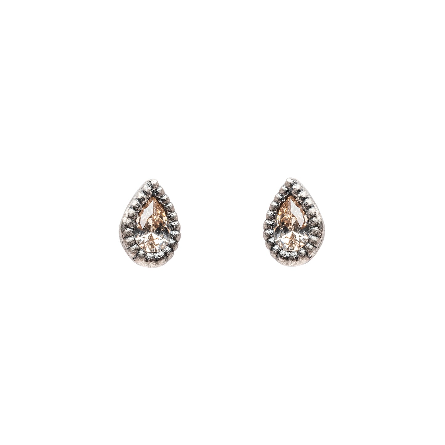 P893 PENDIENTES BOTÓN MINI PLATA CIRCONITA CAVA