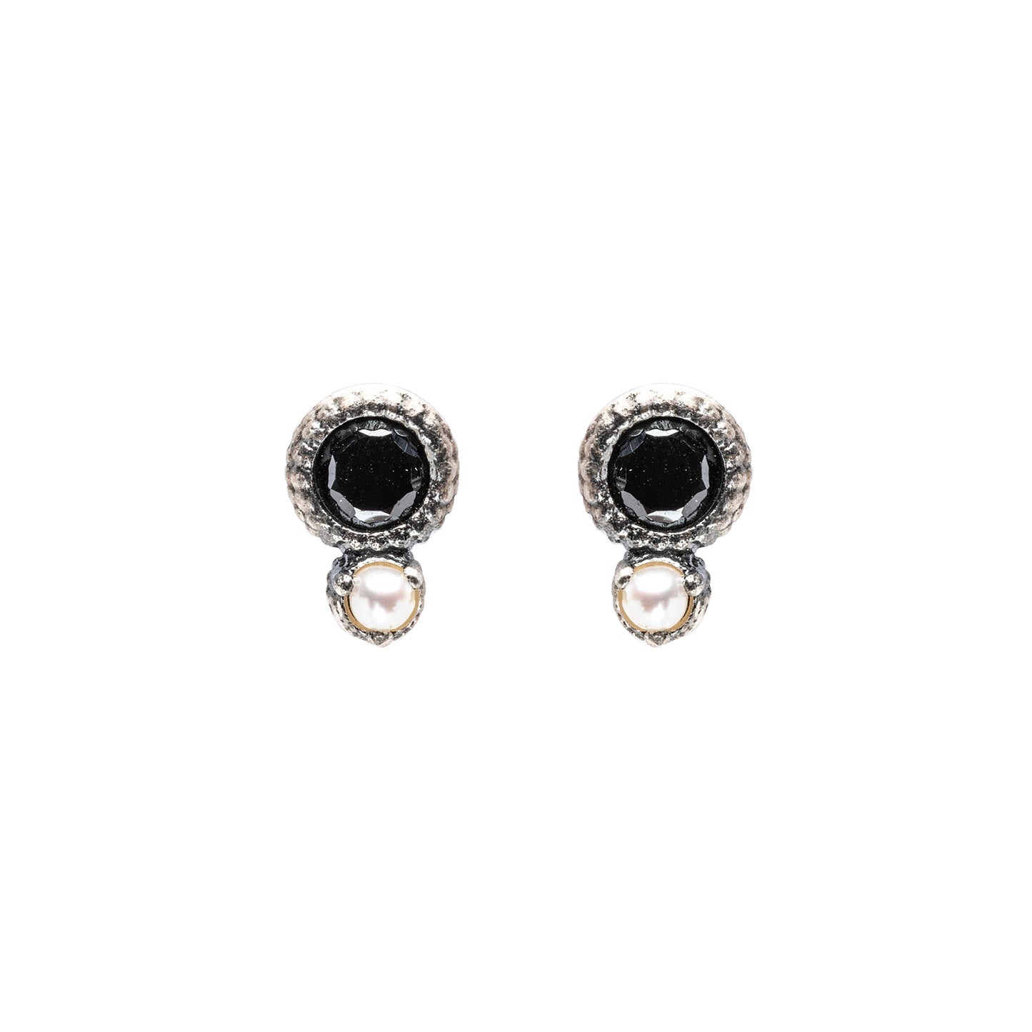 P840 PENDIENTES BOTÓN PLATA ESPINELA, PERLA