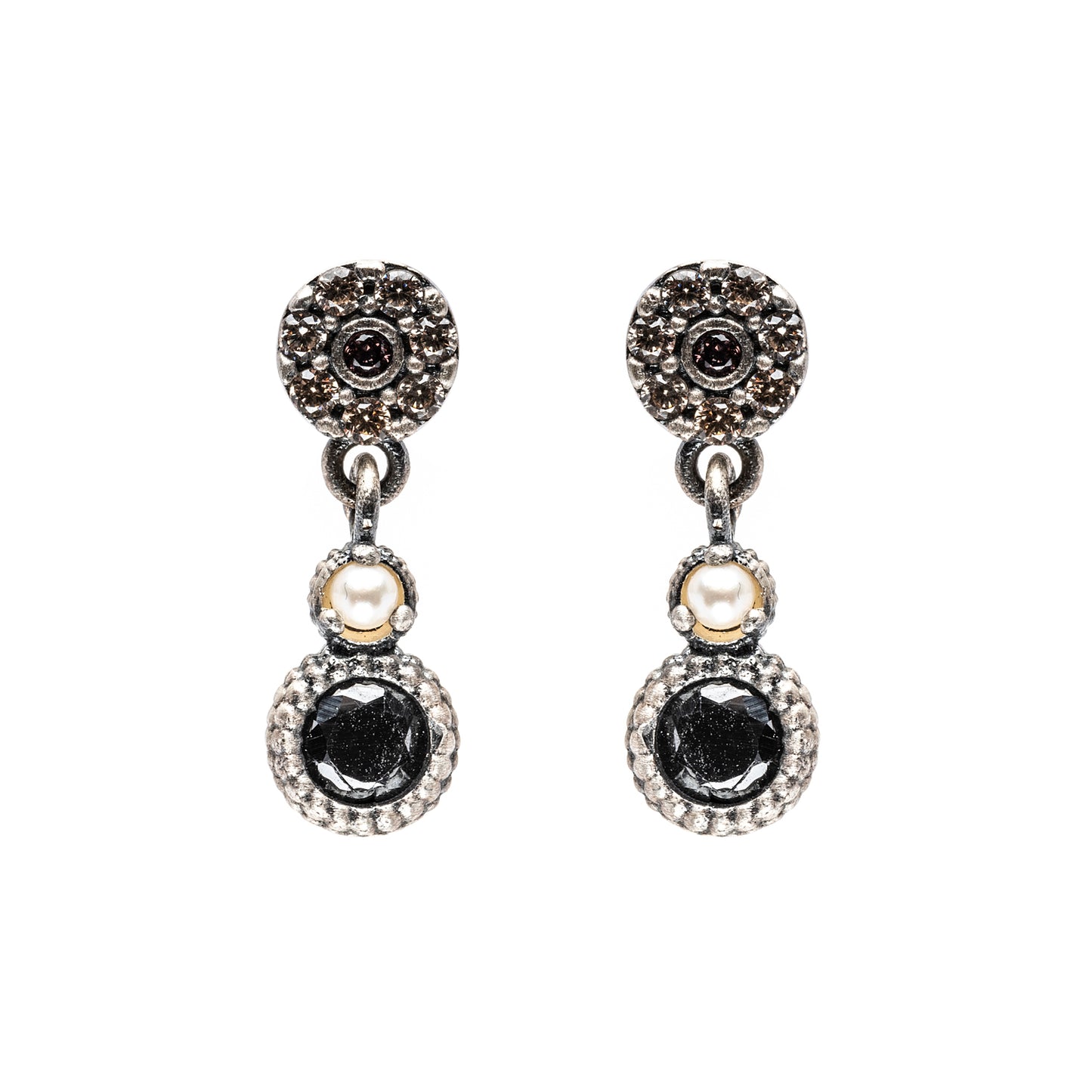 P843 PENDIENTES PLATA ESPINELA, PERLA