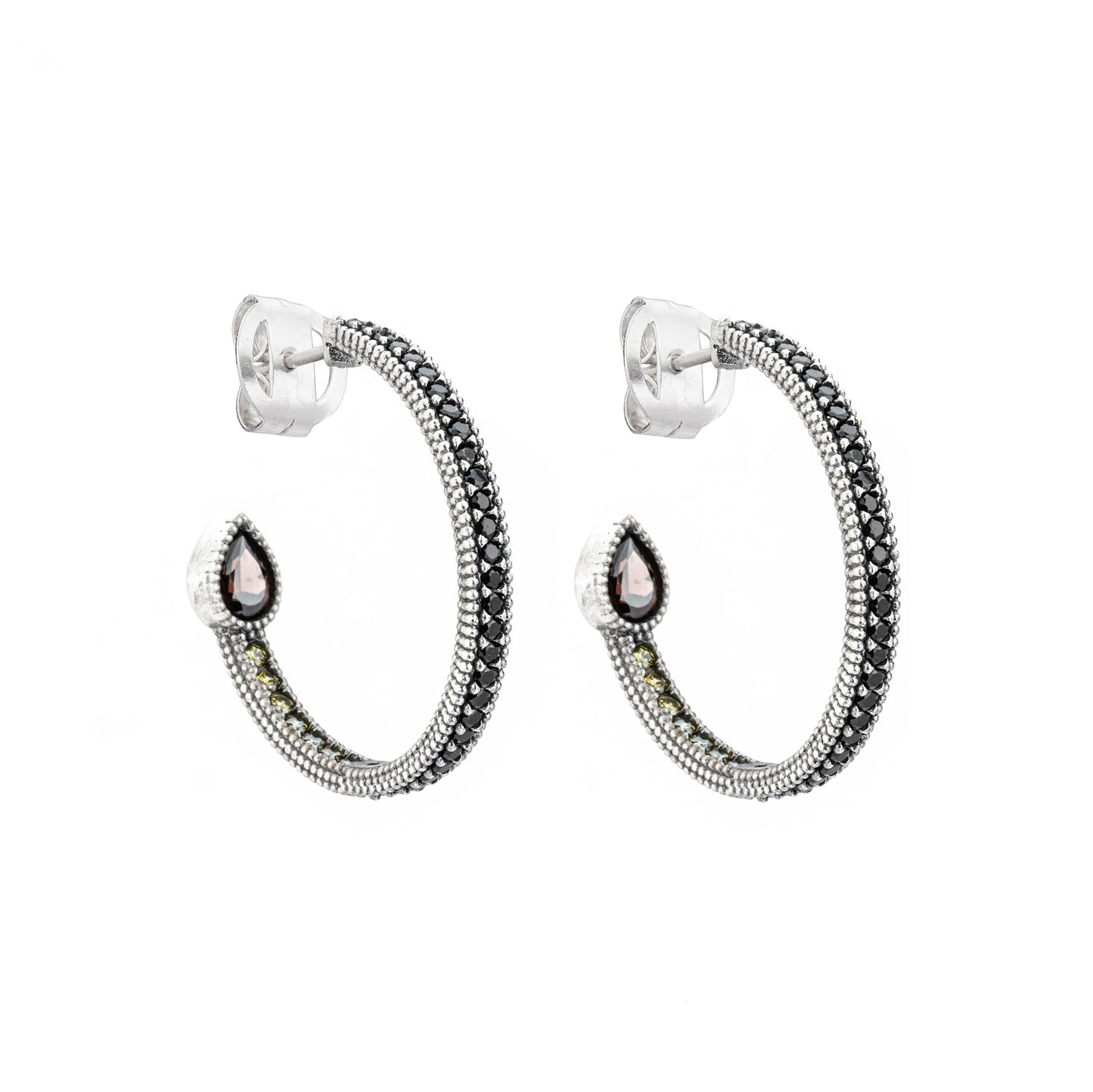 P1003 PENDIENTES PLATA CRIOLLA ESPINELA, GOTA BROWN