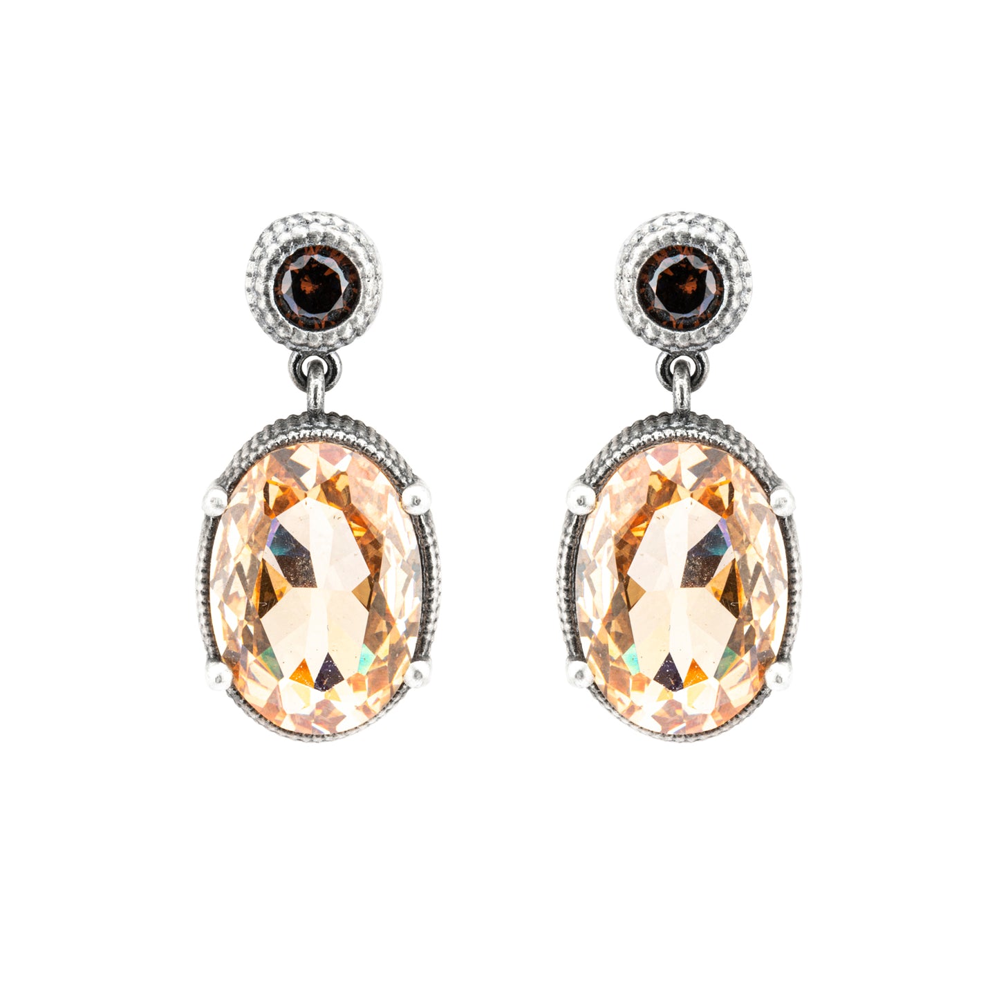 P908 PENDIENTES PLATA CIRCONITA CAVA Y BROWN