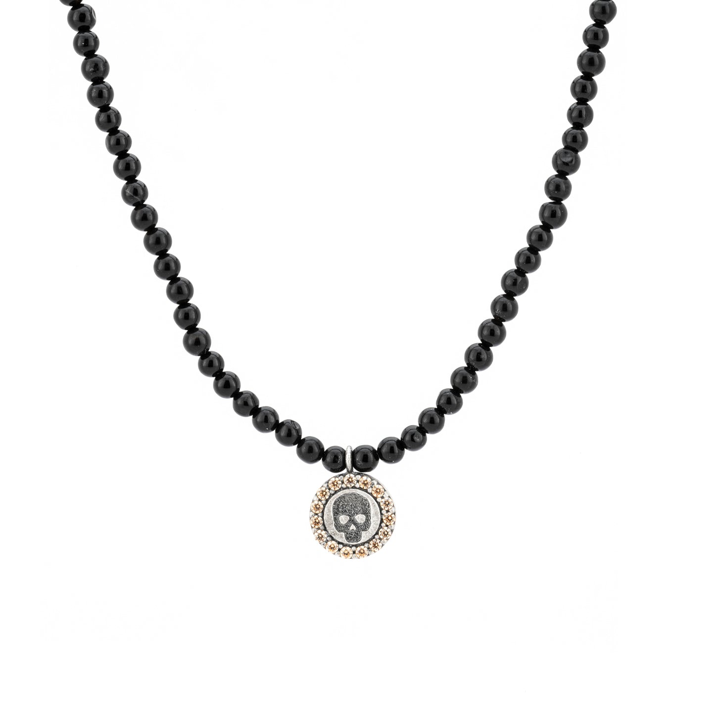 SKS259 COLGANTE PLATA CALAVERA CIRCONITA CAVA Y ÓNIX