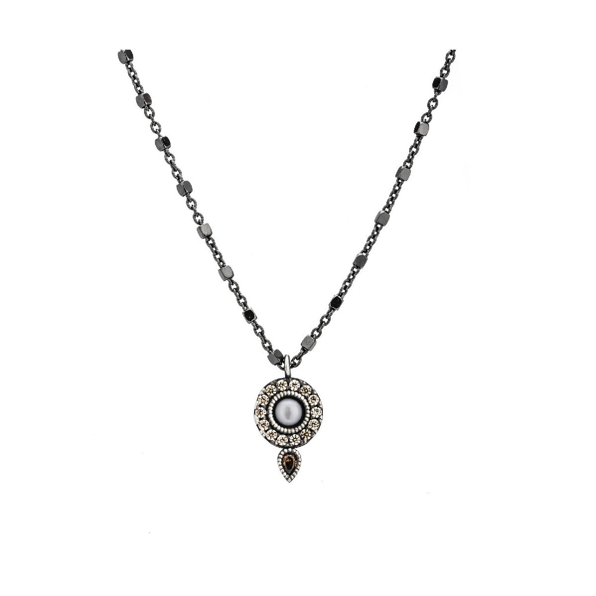 C529 COLGANTE PLATA PERLA DE RÍO Y CIRCONITA CAVA.