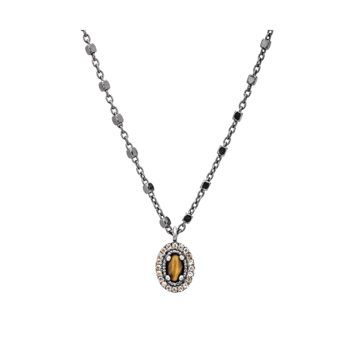 C559 COLGANTE PLATA OJO DE TIGRE Y CIRCONITA CAVA.