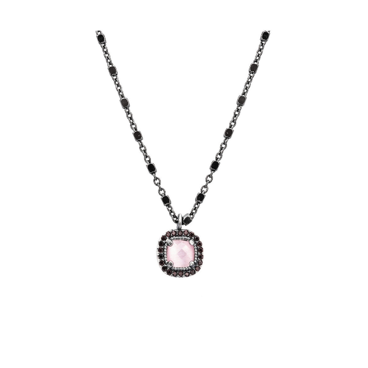 C561 COLGANTE PLATA OJO DE GATO ROSA Y CIRCONITA BROWN.