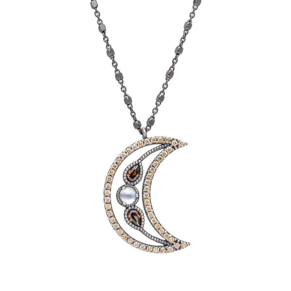 Colgante luna plata mediano