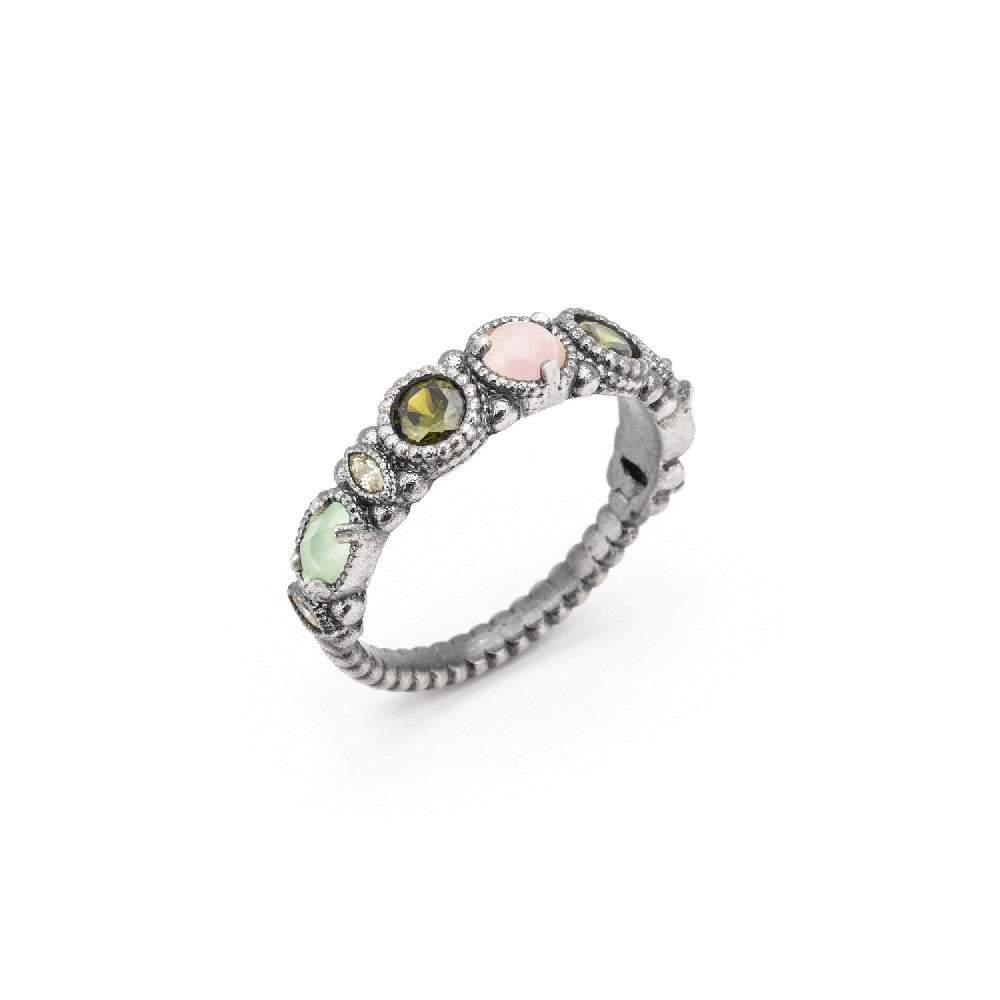 Anillo plata ojo de gato rosa