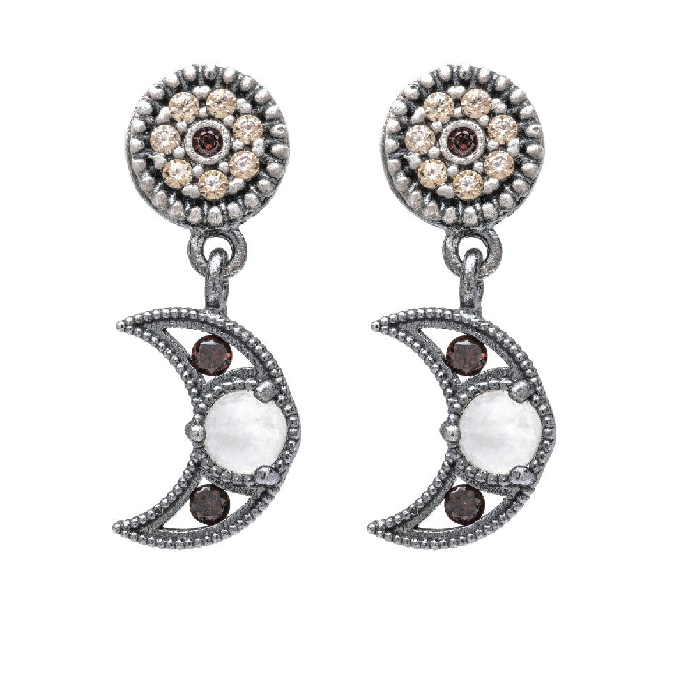 Pendientes luna plata
