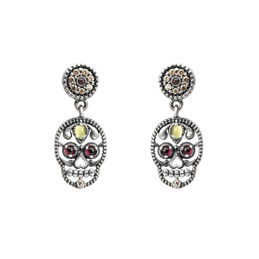 Pendientes plata calavera pequeña