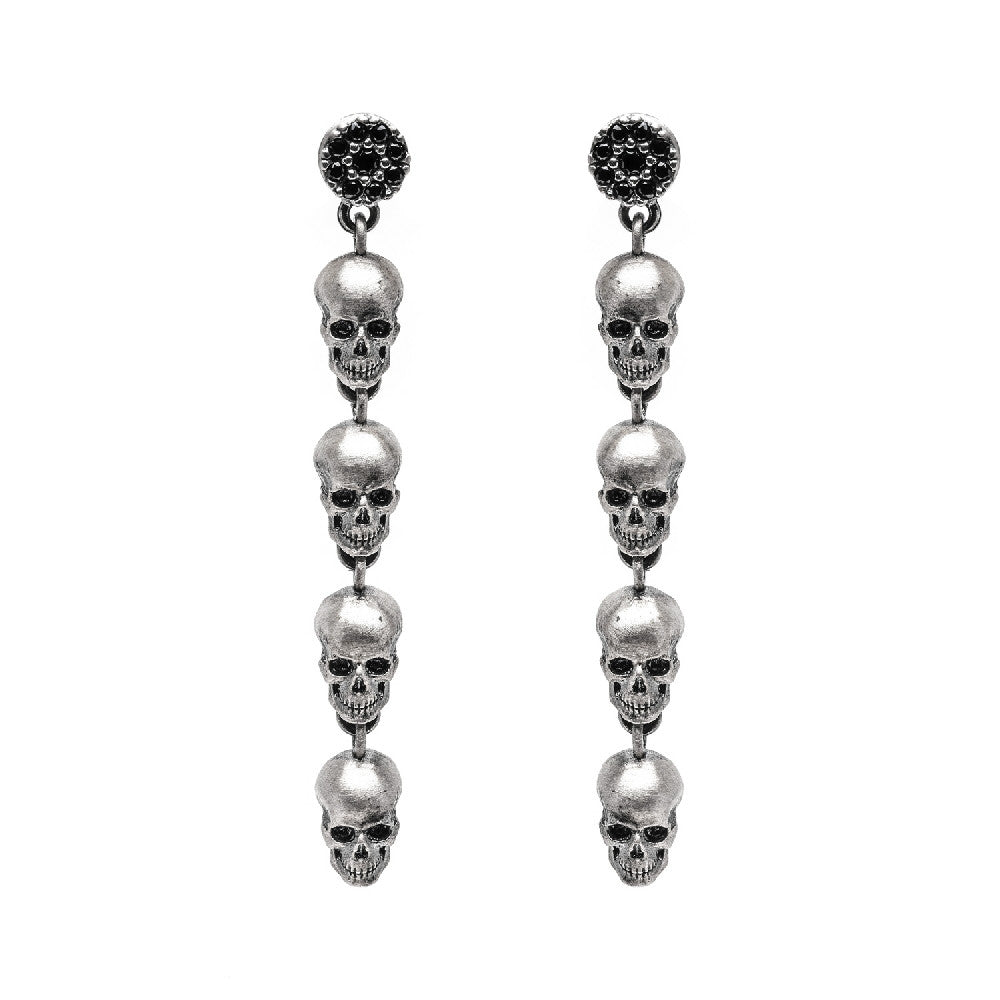 Pendientes plata calavera