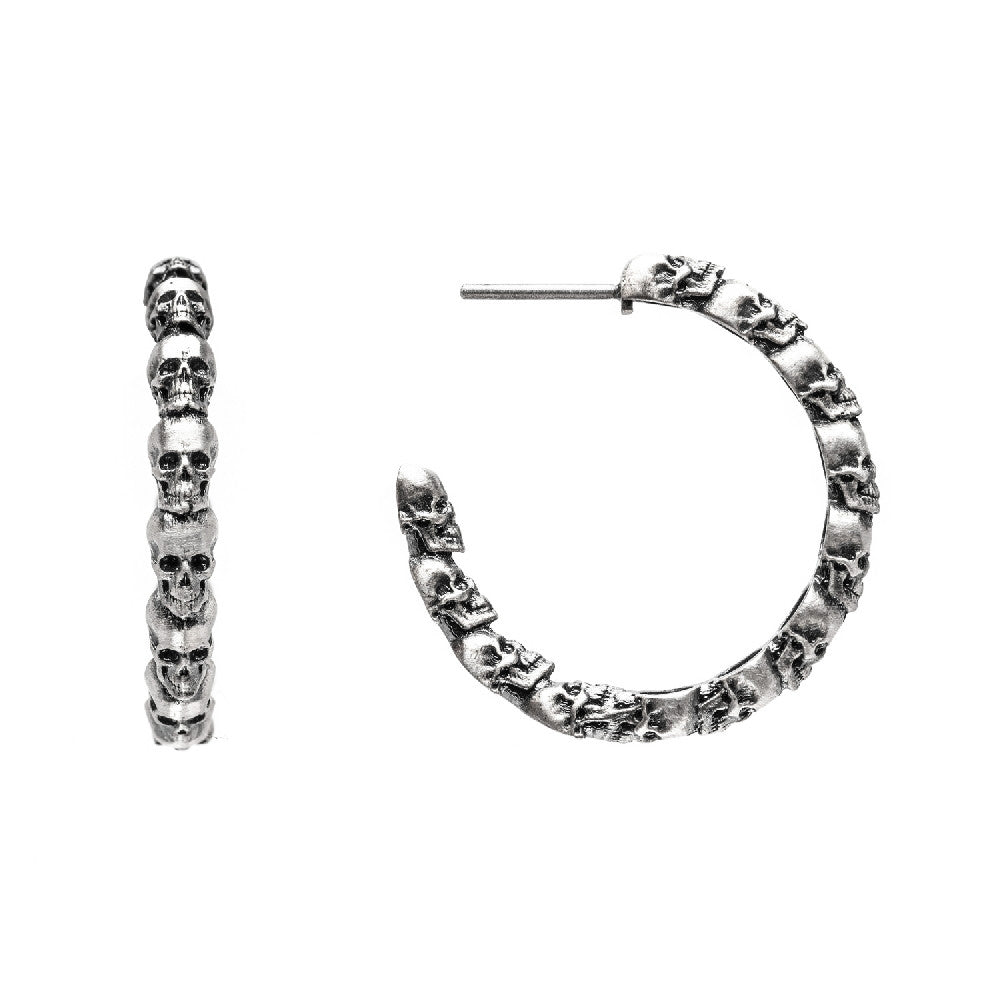 Pendientes criolla plata calavera maxi