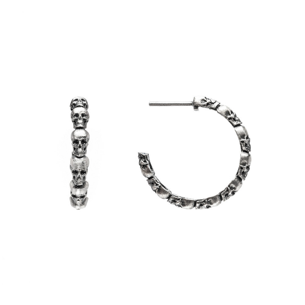 Pendientes criolla plata calavera medianos