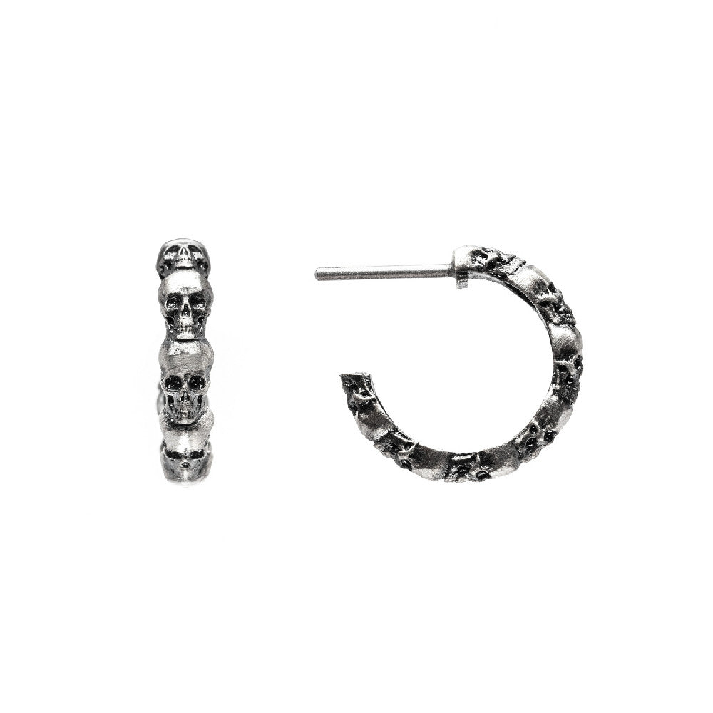 Pendientes criolla plata calavera pequeños
