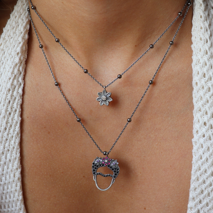 Colgante Flor Frida Plata