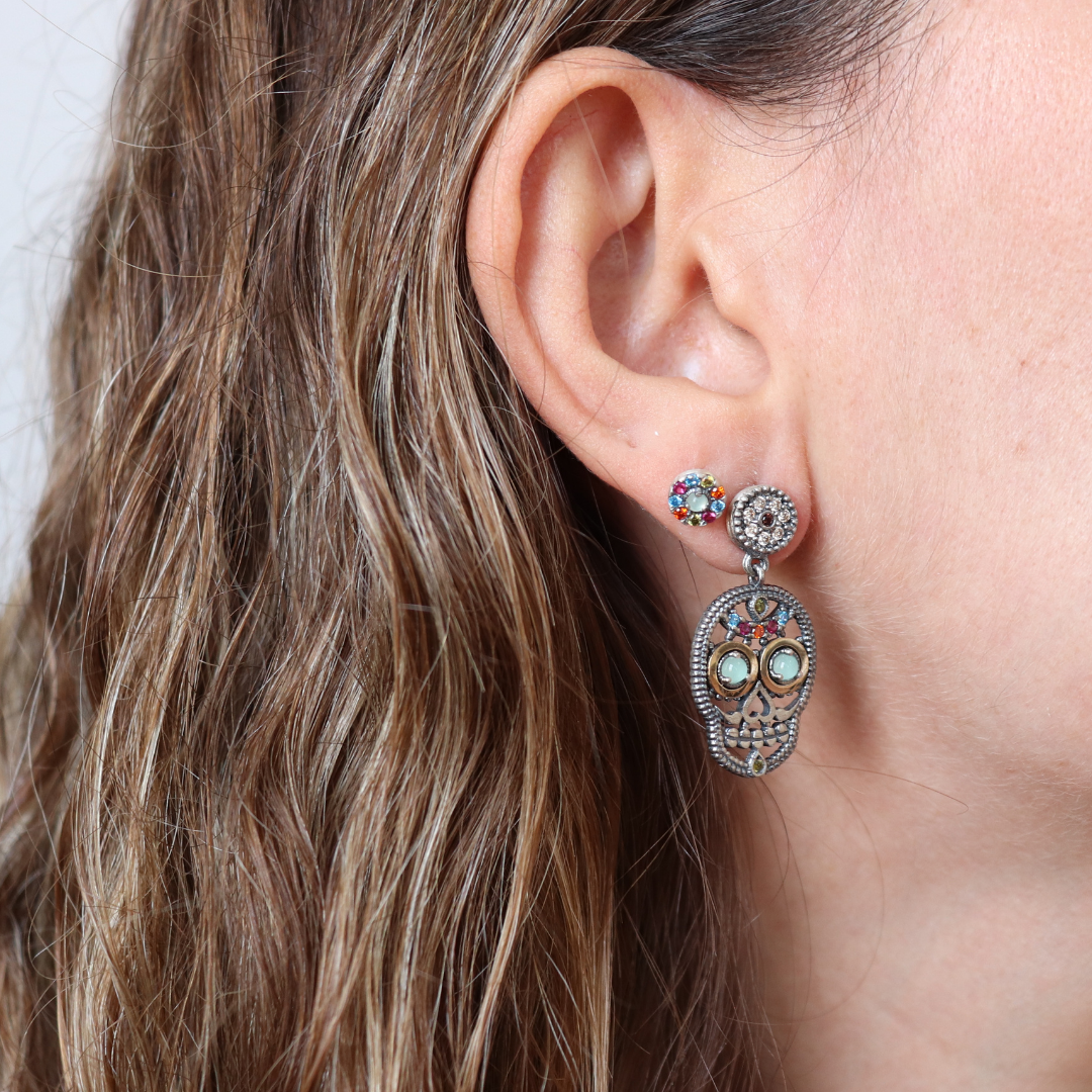 Pendientes Calavera Plata