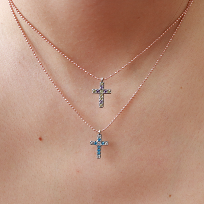 Colgante Cruz Plata Circonitas