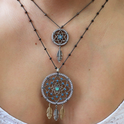 Silver Dreamcatcher Pendant