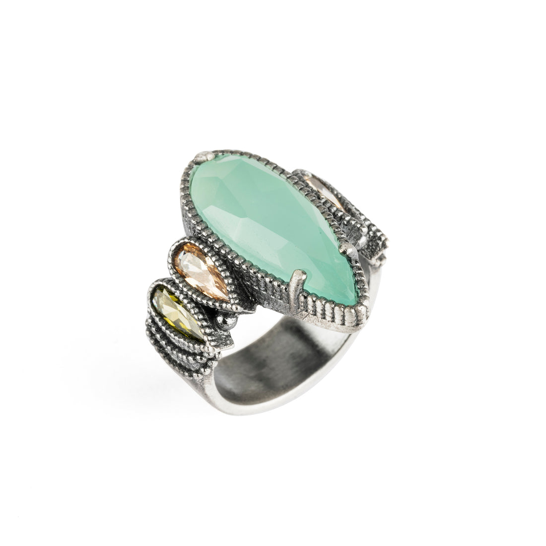 Anillo plata lágrima
