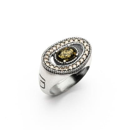 Anillo Plata Ovalado Orla Ondulada