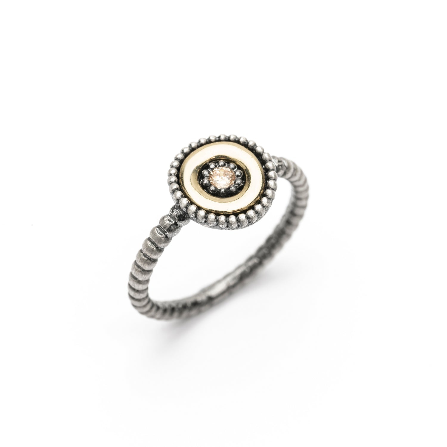 Anillo Plata Aro Bronce