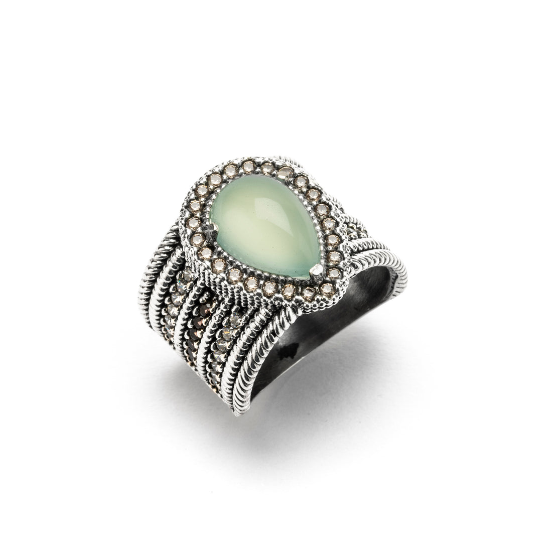 Anillo Plata Gota Calcedonia