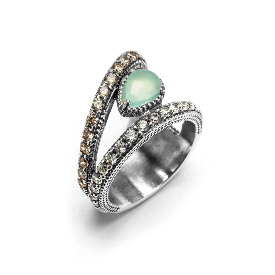 Silver Triangle Teardrop Ring
