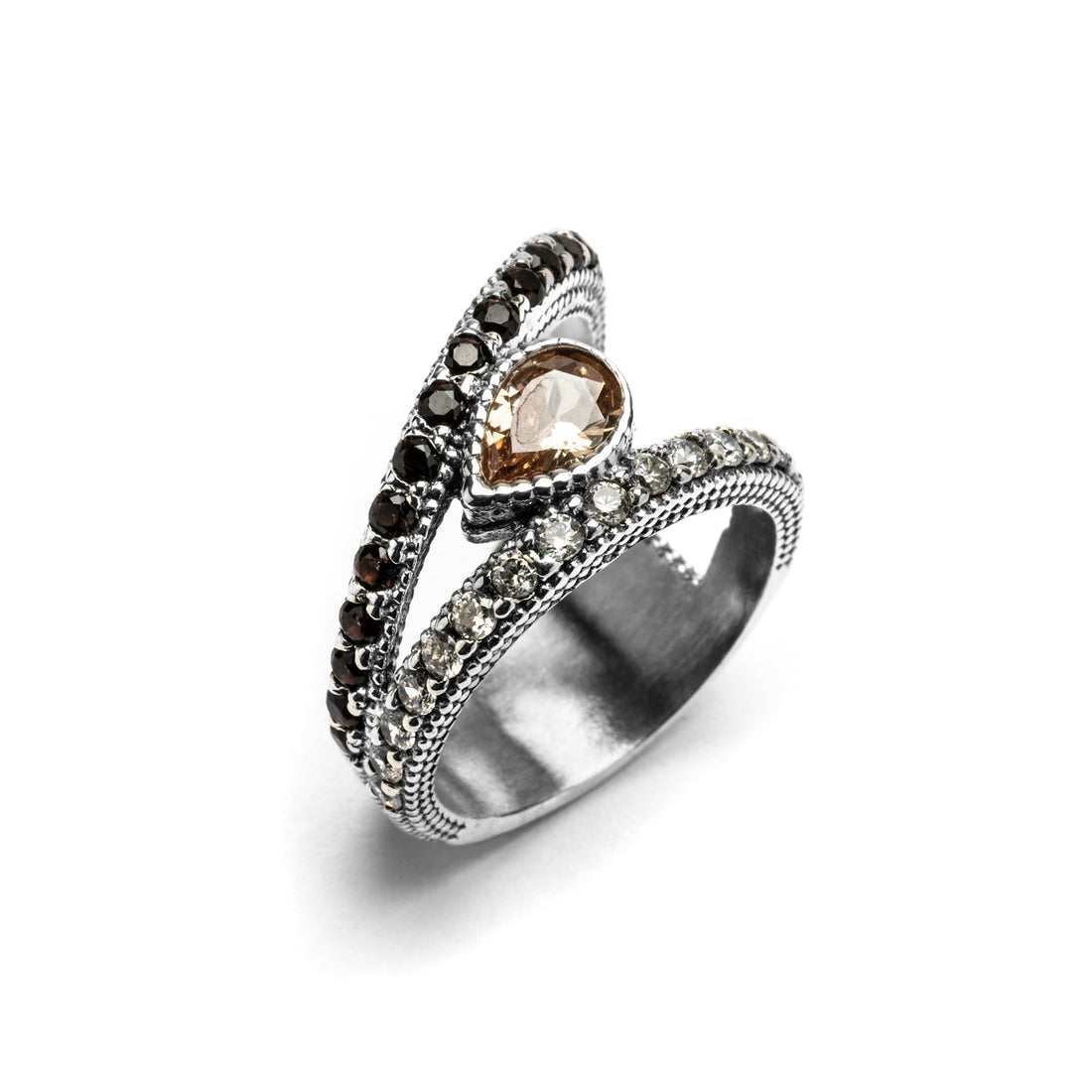 Silver Triangle Teardrop Ring