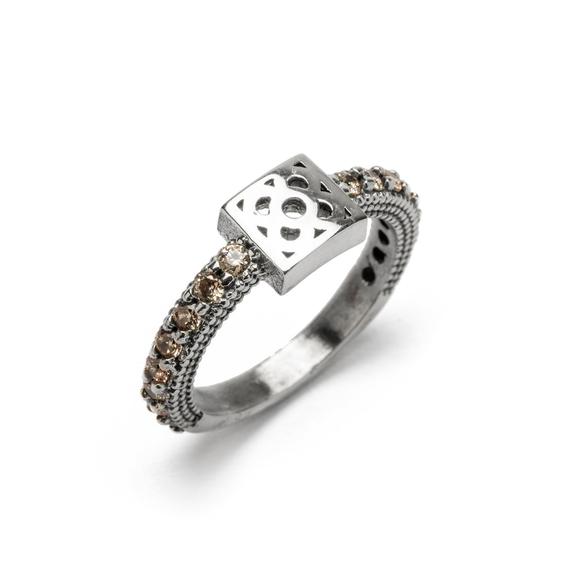 Silver Panot Hoop Zircon Ring
