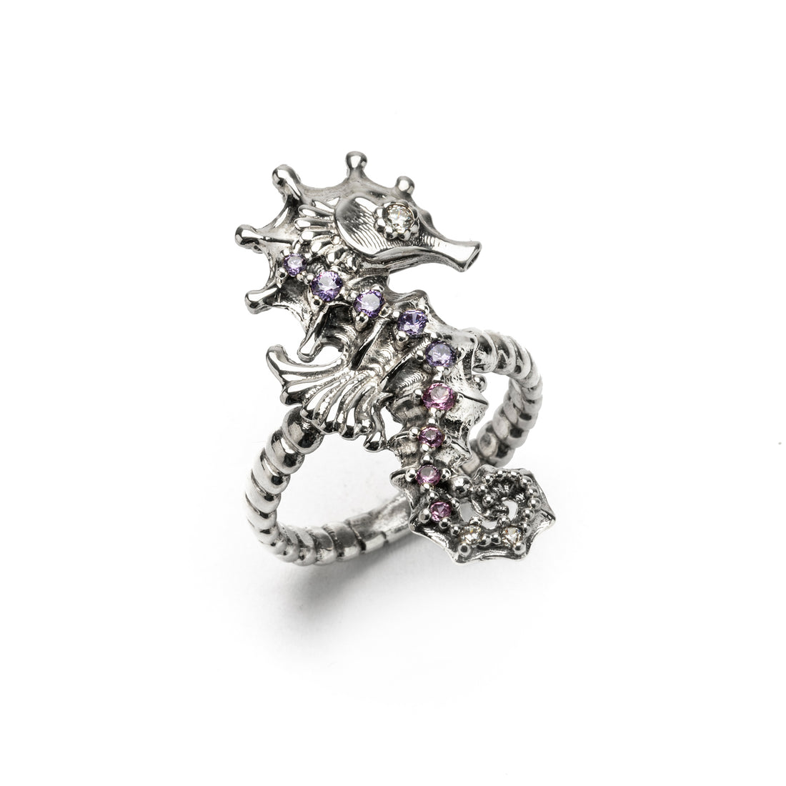 Anillo Grande Plata Caballito de Mar