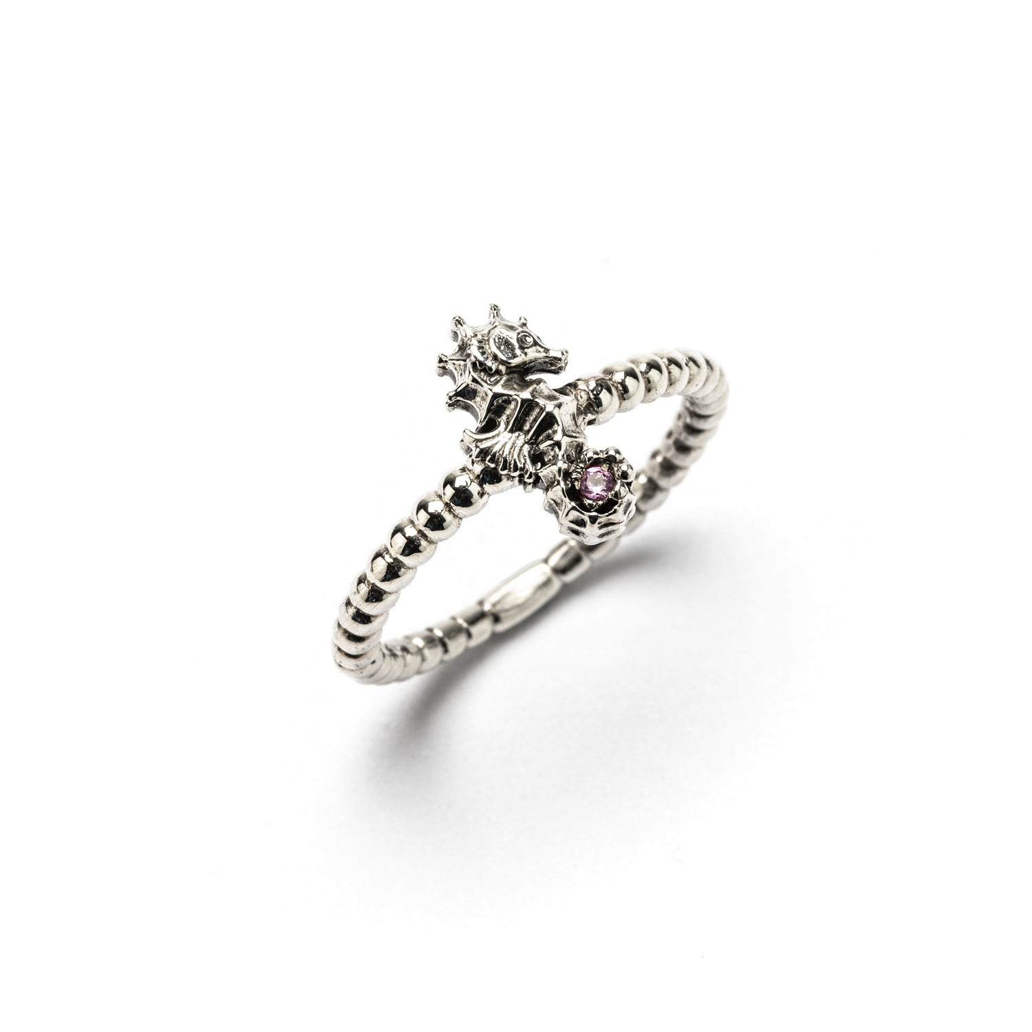 Mini Silver Seahorse Ring