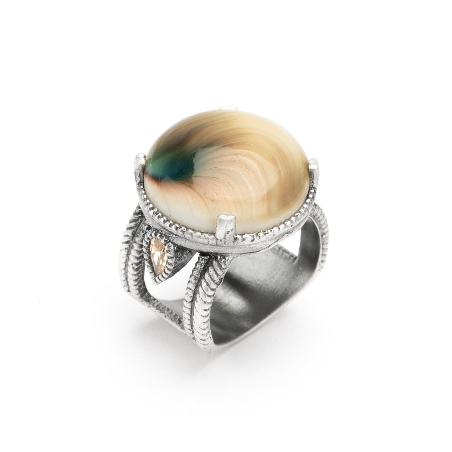 anillo grande plata Shiva redonda