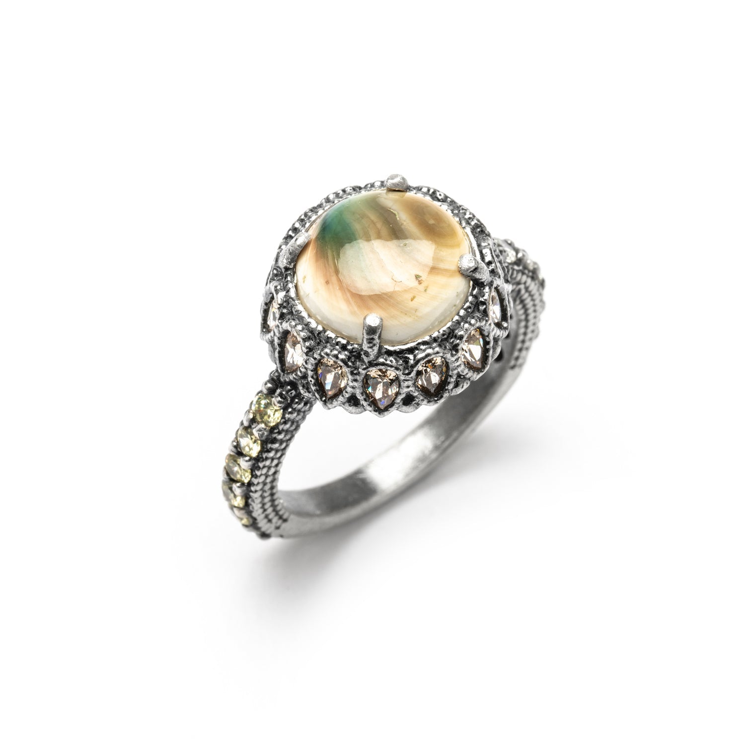 anillo plata Shiva redonda gotas cava