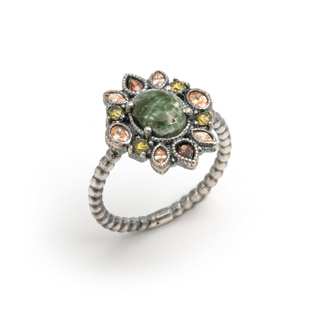 Anillo plata flor seraphinite