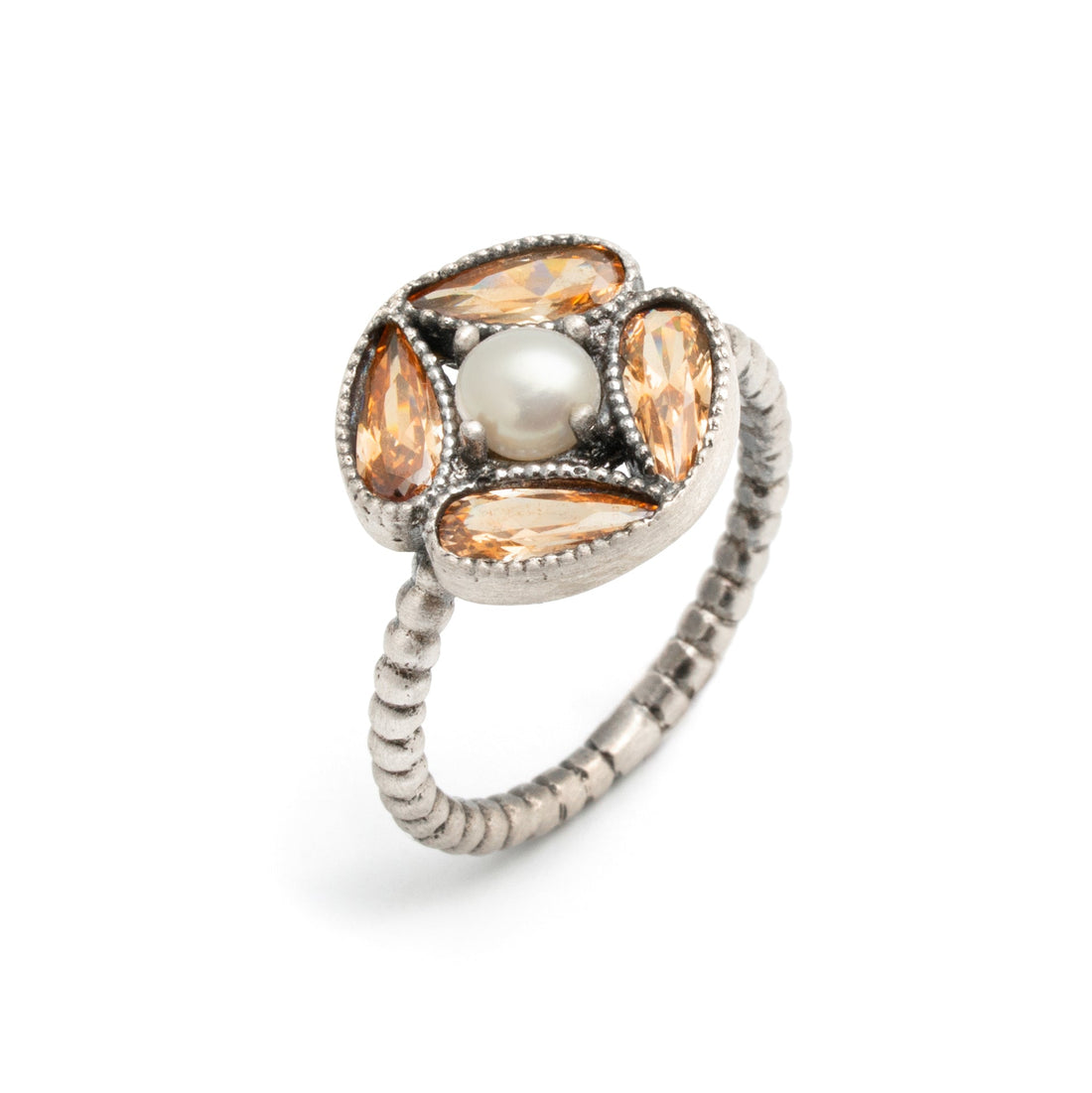 Anillo plata perla