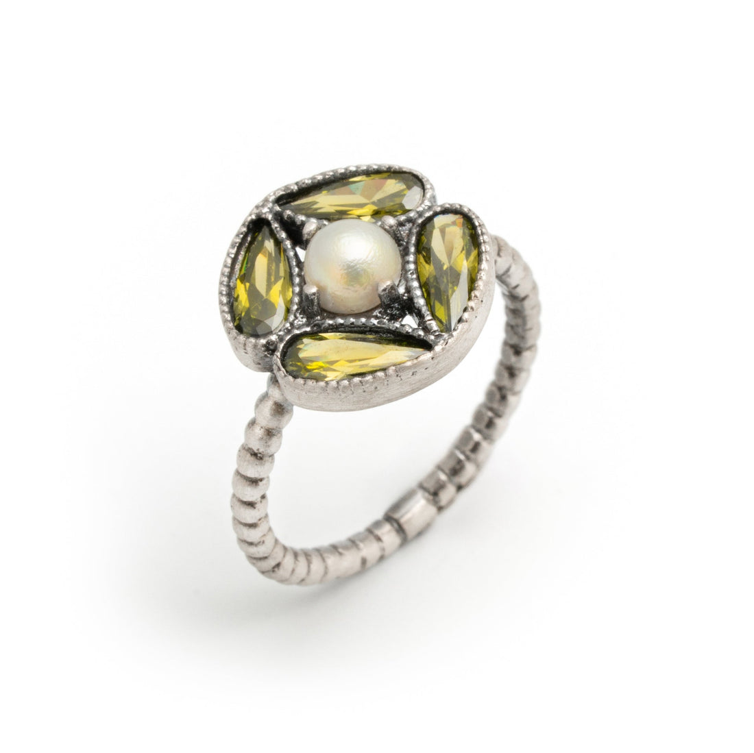 Anillo plata perla