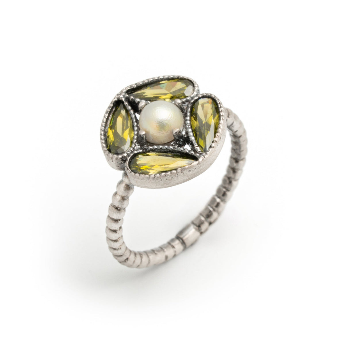 Anillo plata perla