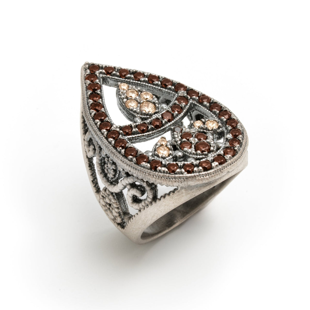 Anillo plata silueta gota