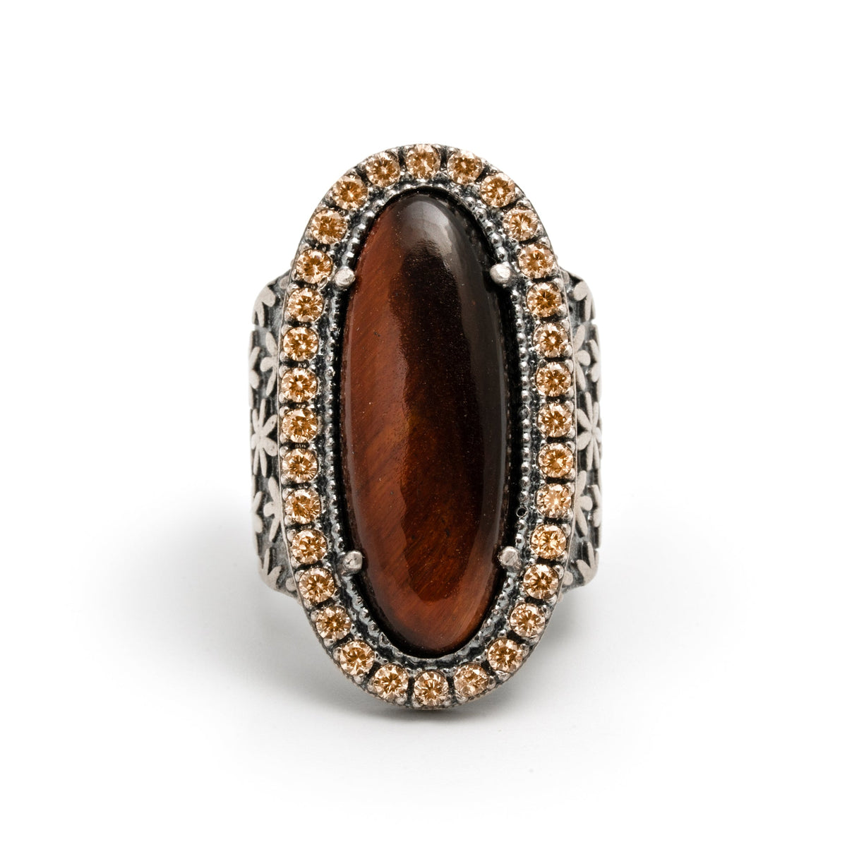 Anillo plata XL ojo de tigre