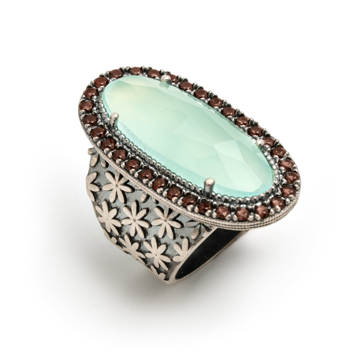 Anillo plata XL calcedonia
