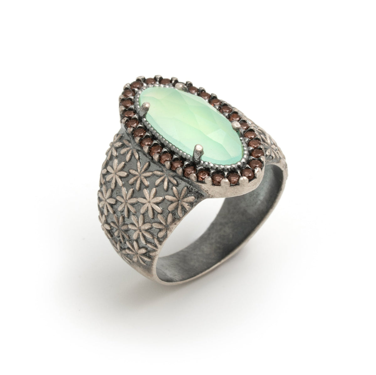 Anillo plata calcedonia