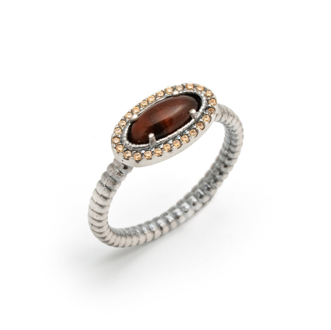 Anillo plata peq ojo de tigre