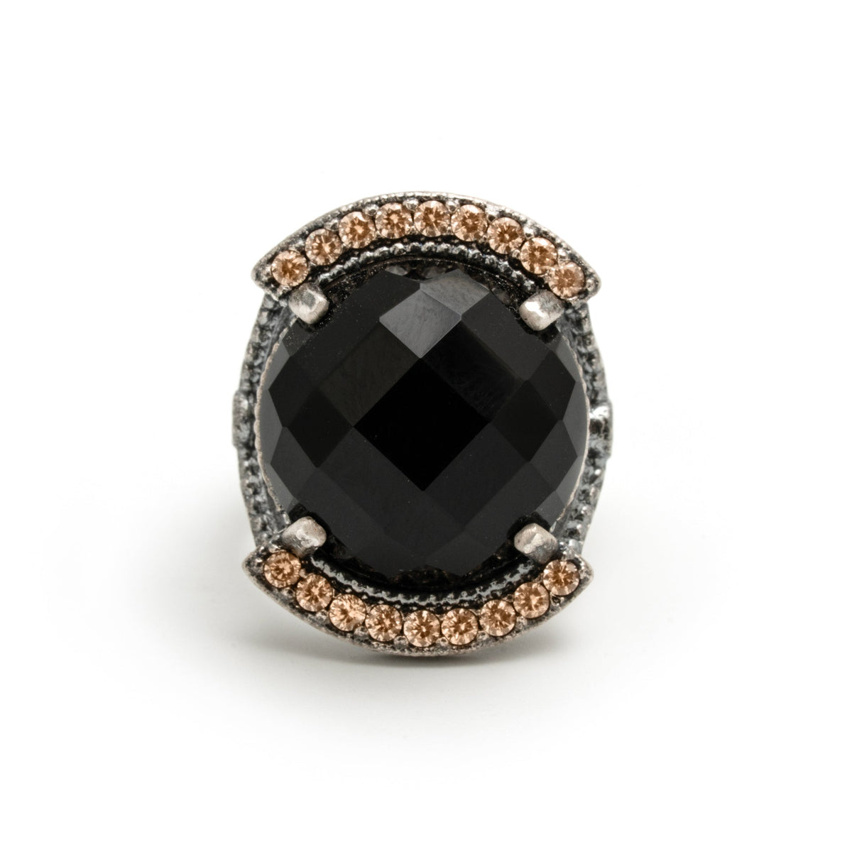Anillo grande plata ónix