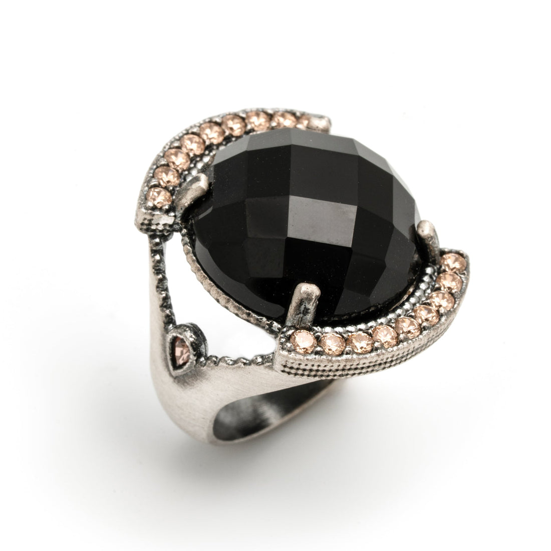 Anillo grande plata ónix