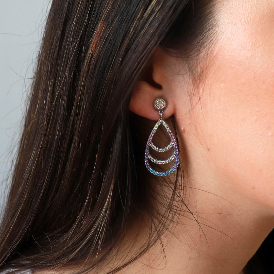 Pendientes Plata Triple Gota