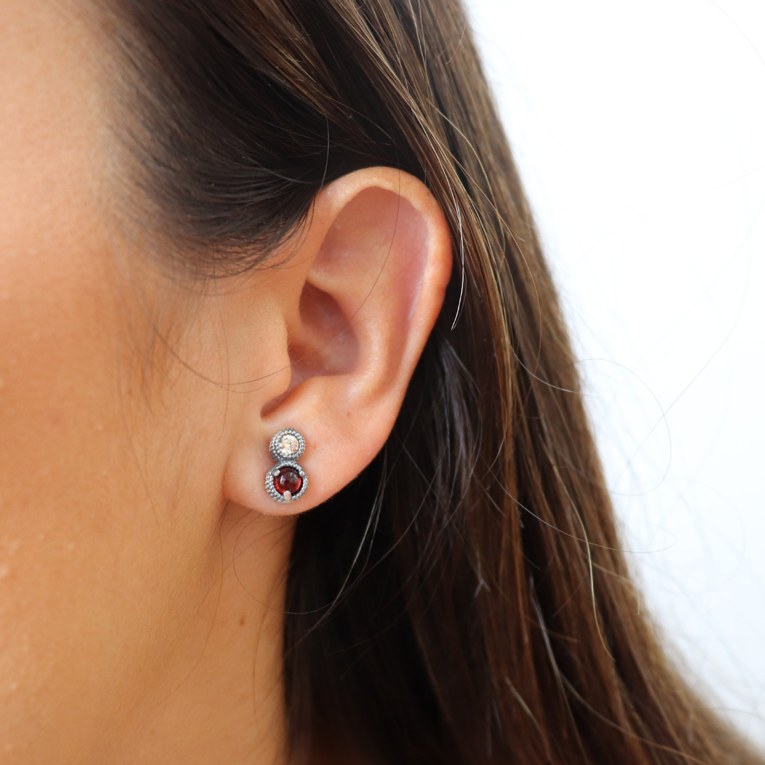 Pendientes Plata Botón