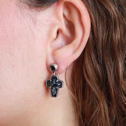 Pendientes Plata Cruz