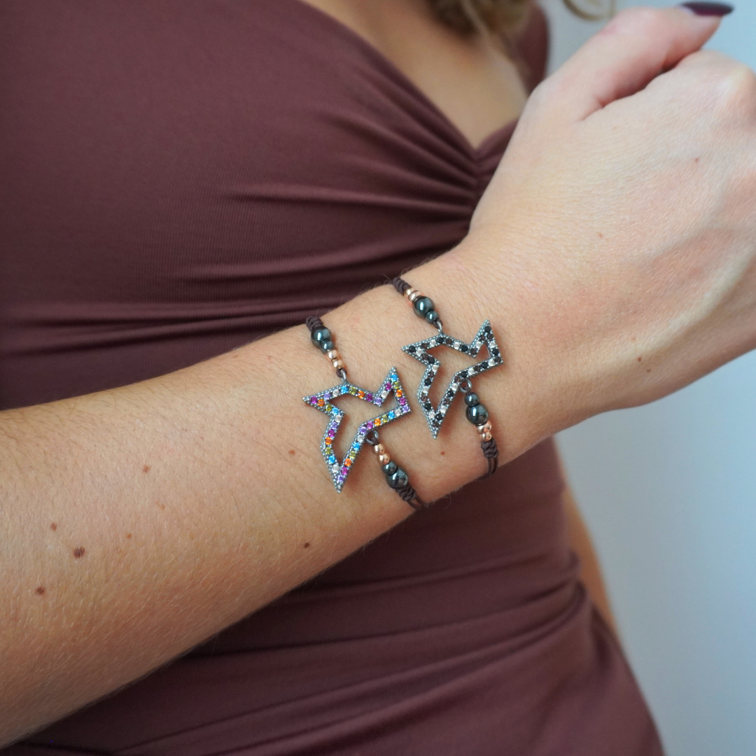 Pulsera Macramé Pajarita Plata